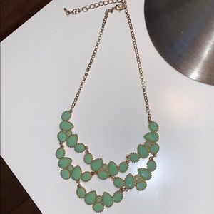 Turquoise teardrop cluster necklace